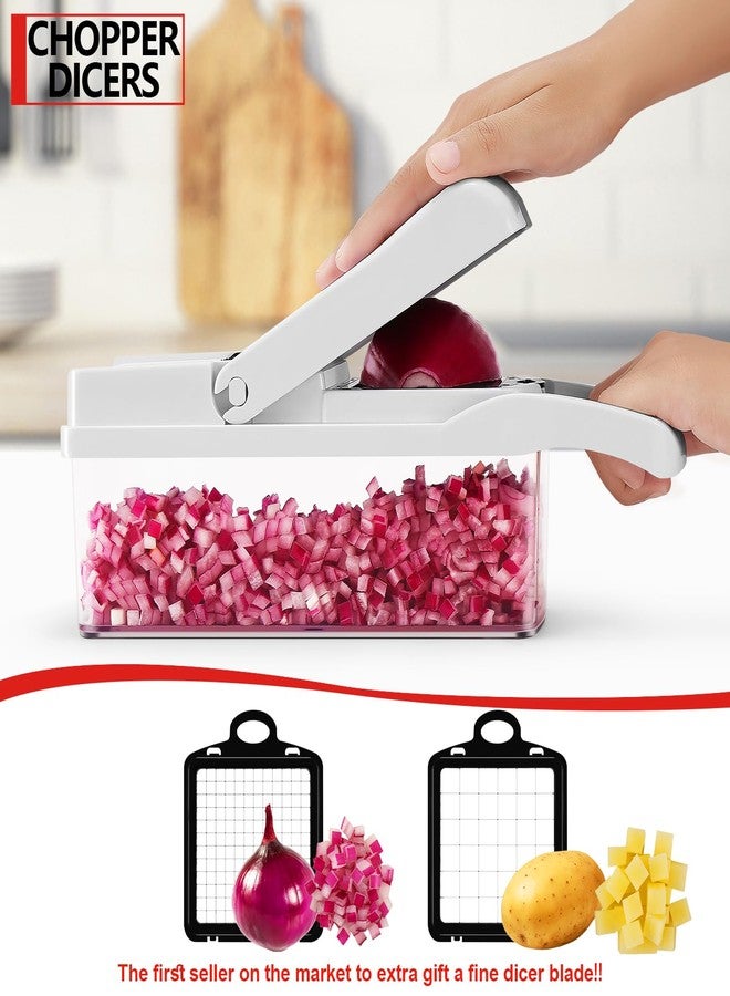 FIRAWER Professional Compact Vegetable Chopper, Veggie Chopper, Chopper Vegetable Cutter, Veggie Chopper with Container, Mandoline Slicer Dicer 9 Inserts - Image 3