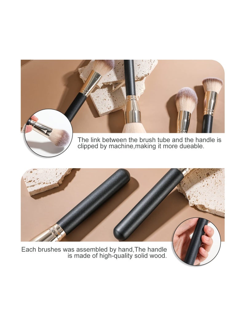 BS Mall 4 PCS Makeup Brush Set,  Premium Foundation Synthetic Powder Concealers Makeup, Brushes Big Cosmetic Brushes (Gold) - Image 4