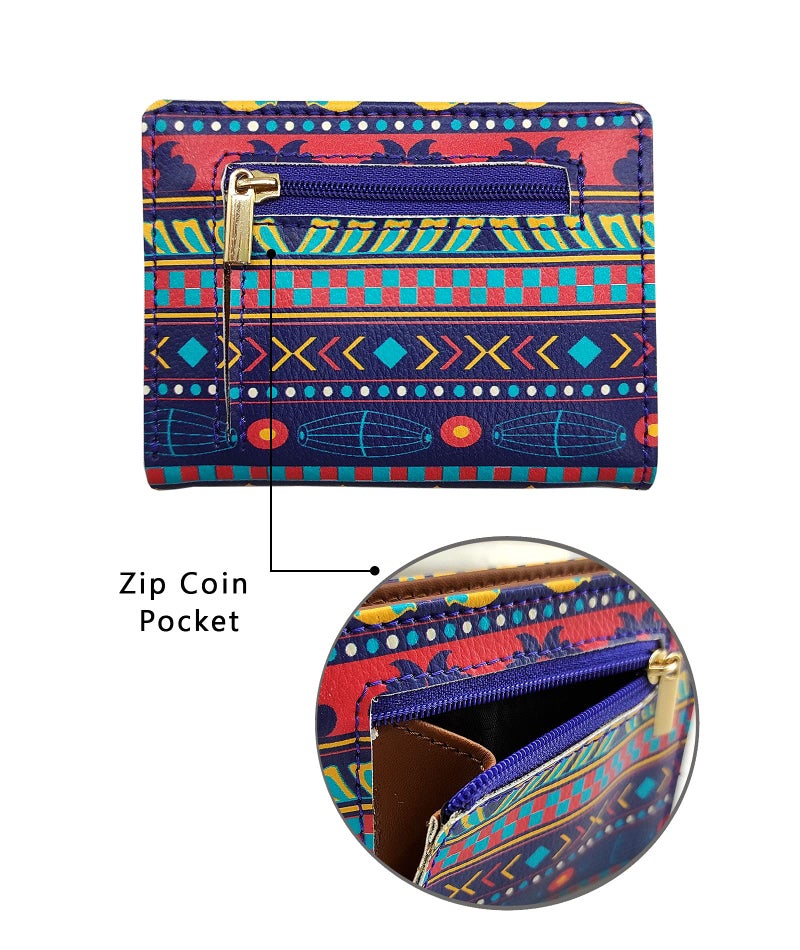 Funk For Hire Unisex Multicolor PU Leather Card Holder Wallet with Coin Pouch, 6 Card Slots, Cash Compartment – Compact Bifold Faux Leather Mini Wallet Organizer - Image 2