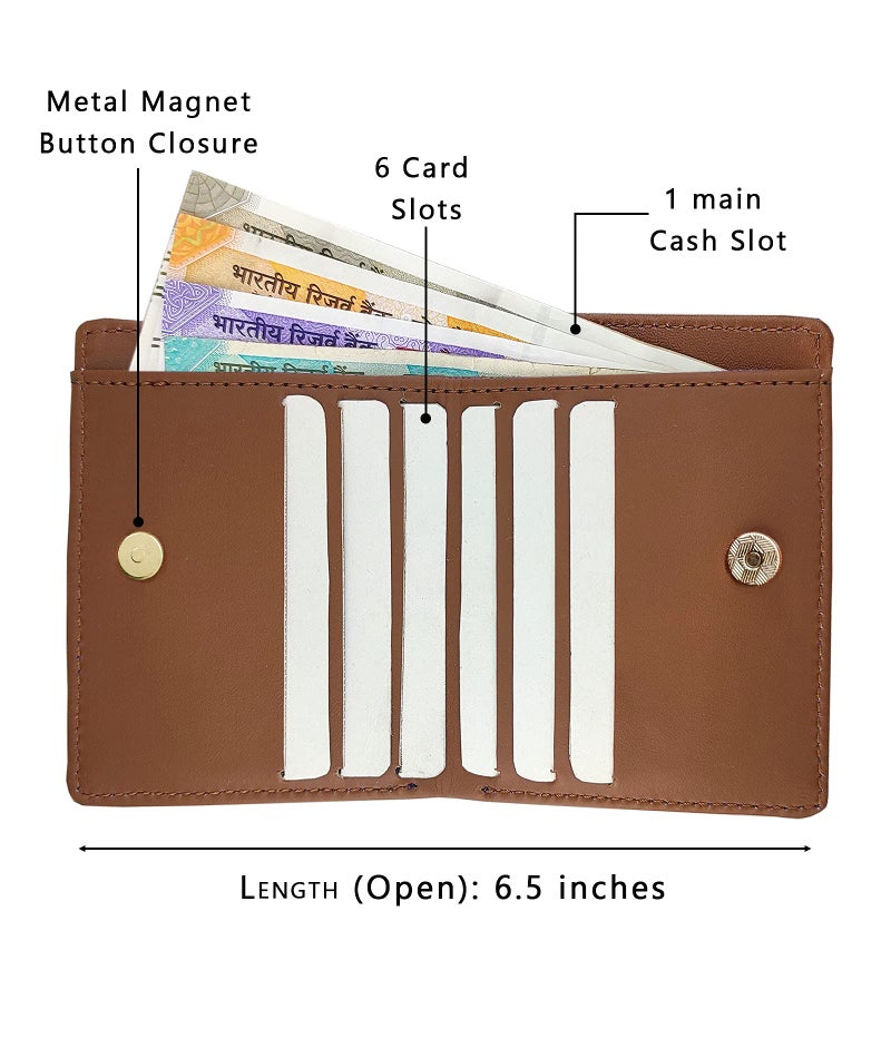 Funk For Hire Unisex Multicolor PU Leather Card Holder Wallet with Coin Pouch, 6 Card Slots, Cash Compartment – Compact Bifold Faux Leather Mini Wallet Organizer - Image 4