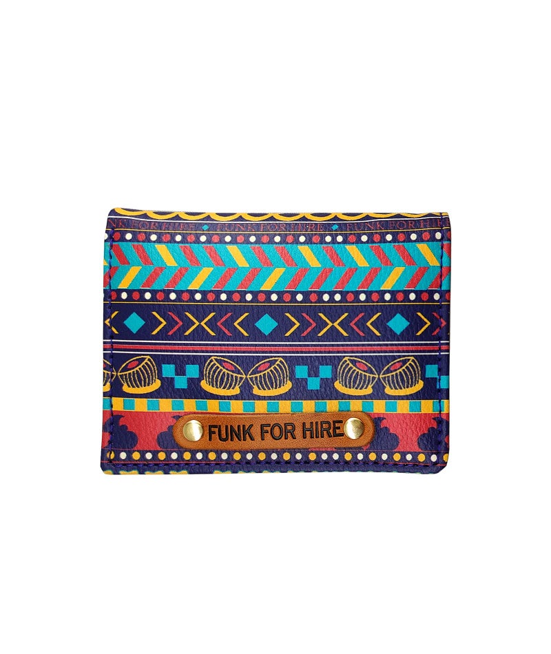 Funk For Hire Unisex Multicolor PU Leather Card Holder Wallet with Coin Pouch, 6 Card Slots, Cash Compartment – Compact Bifold Faux Leather Mini Wallet Organizer - Image 1