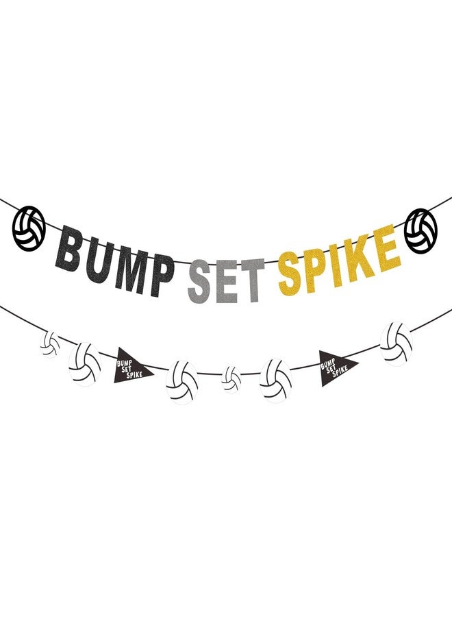 Difuento Volleyball Party Decorations Banner Bump Set Spike Banner for Sports Themed Party Supplies - Image 1