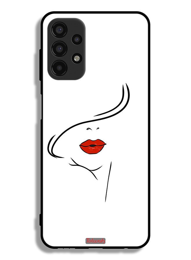 Tolwak Samsung Galaxy A13 4G Protective Case Cover Girl Face Art - Image 1