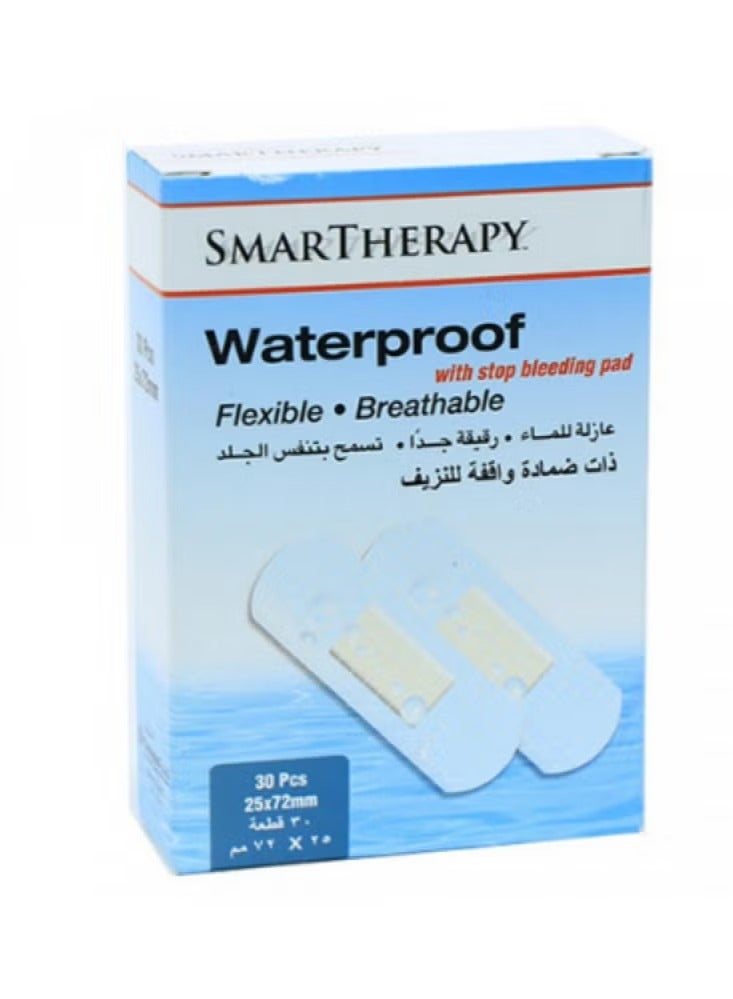 سمارثيرابي عبوة 30 قطعة لصقات جروح ضمادات شفافة – مقاس 25*72مم – مقاومة للماء - Image 1