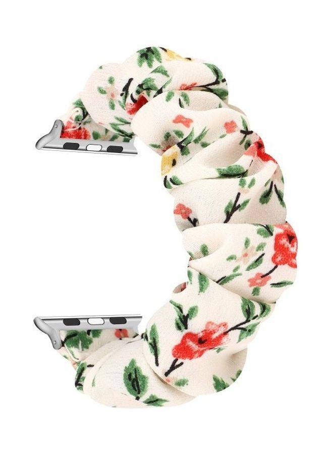 نيبمينينت سوار بديل لساعة أبل سيريز 7/6/5/4/3/2/1/SE مقاس 42/44/45 مم أحمر بنقش الزهور - Image 2