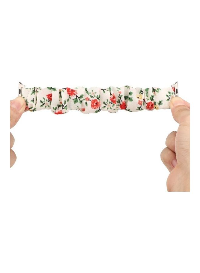 نيبمينينت سوار بديل لساعة أبل سيريز 7/6/5/4/3/2/1/SE مقاس 42/44/45 مم أحمر بنقش الزهور - Image 3