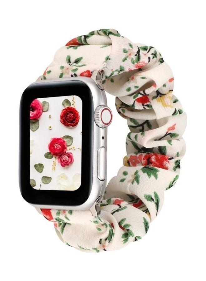 نيبمينينت سوار بديل لساعة أبل سيريز 7/6/5/4/3/2/1/SE مقاس 42/44/45 مم أحمر بنقش الزهور - Image 4