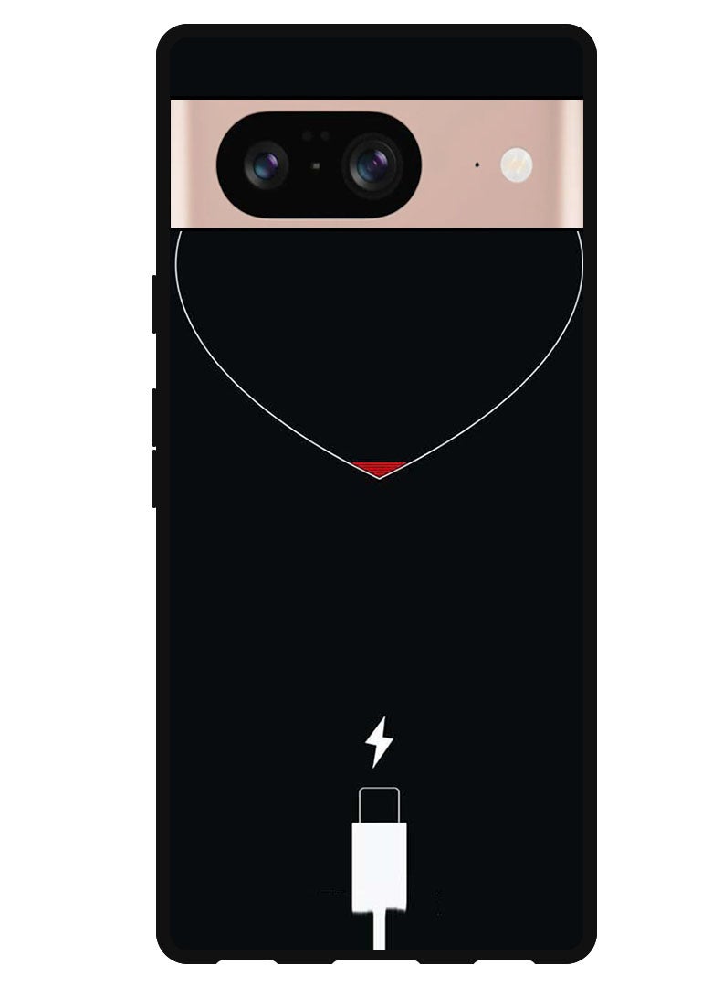 Theodor Protective Case Anti Scratch Shock Proof Bumper Cover For Google Pixel 8 Heart Battery Low - Image 1