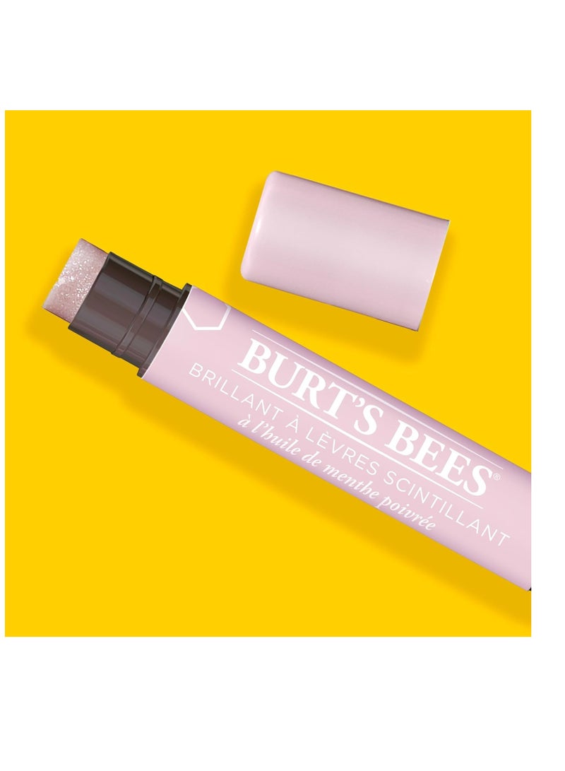 Burt's Bees مجموعة تينت شفاه شيمر من بيرتس بيز، قلم بلسم شفاه ملون، مرطب لترطيب طوال اليوم مع لمسة لامعة ذات أصل طبيعي ولون قابل للبناء، شمبانيا (4 عبوات) - Image 3
