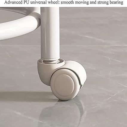 GLOWICK GLOWICK Low Roller Round Seat Movable Mini Stool with Pulley and 4 Wheels Scroll Ottoman Heavy Duty 360 Degree Rotating Swivel Stool for Fitness Barber Salons Kitchen  - Image 5