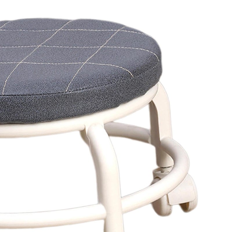 GLOWICK GLOWICK Low Roller Round Seat Movable Mini Stool with Pulley and 4 Wheels Scroll Ottoman Heavy Duty 360 Degree Rotating Swivel Stool for Fitness Barber Salons Kitchen  - Image 4