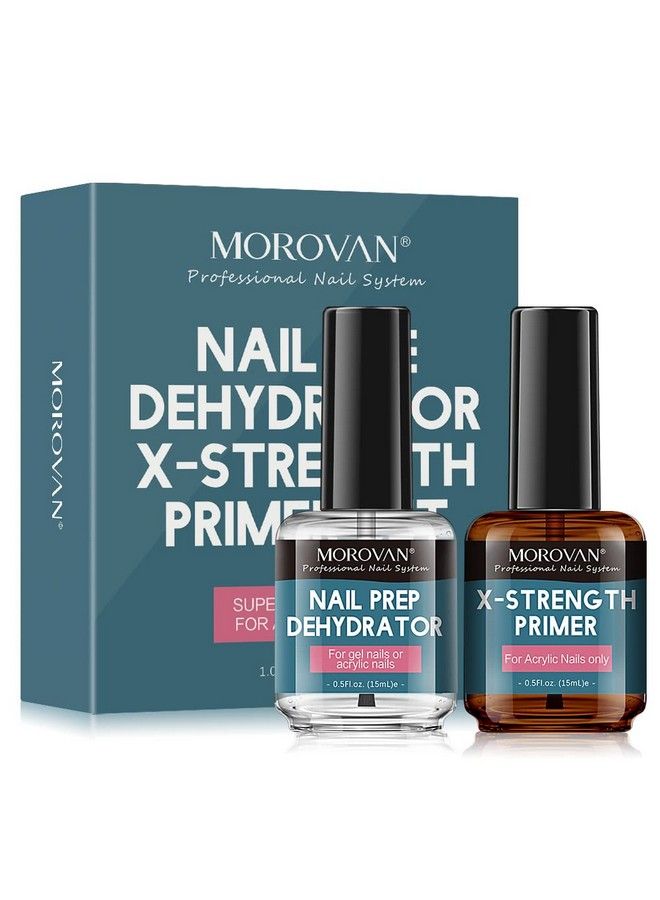 morovan Nail Prep Dehydrator And Nail Primer Xstrength No Burn Non Acid Nail Primer And Dehydrator For Acrylic Powder Fast Dry 0.5Oz - Image 2