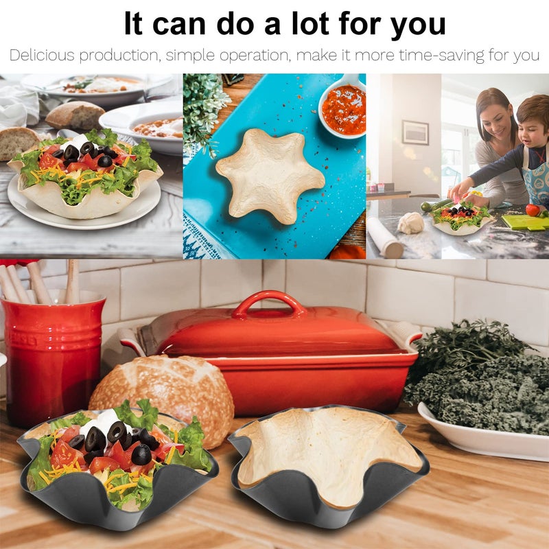 RUVINCE Tortilla Maker Nonstick Taco Shell Maker Salad Bowl Set of 4 Pack Perfect Taco Pan - Image 4