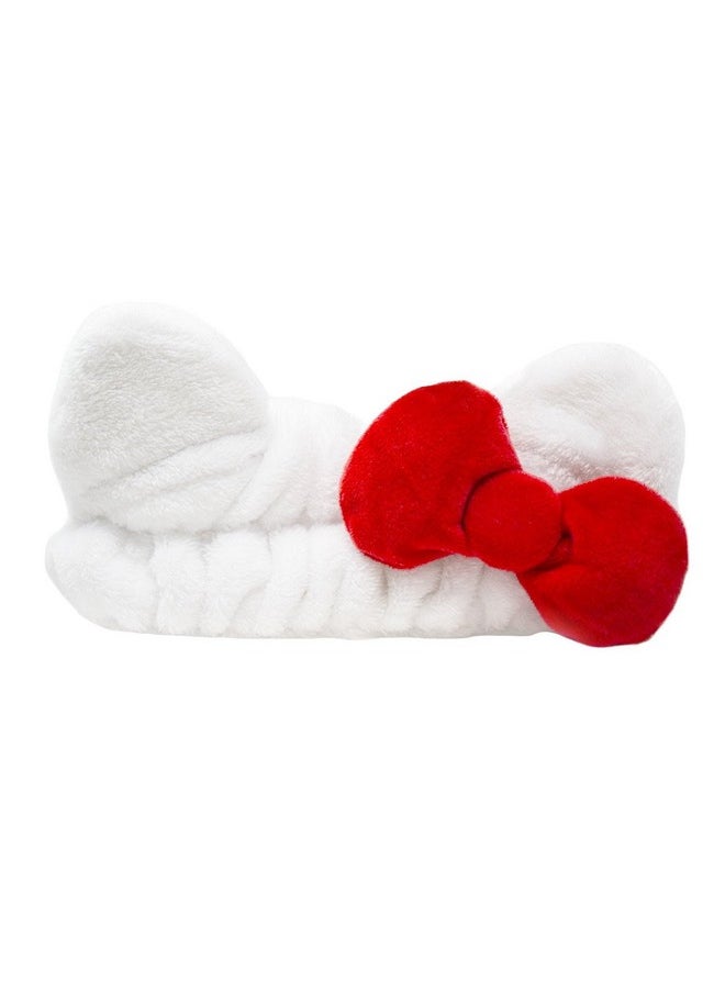 The Crème Shop Hello Kitty X Plush Spa Headband With Hello Kitty'S Signature Bow Face Wash Hair Band  - Image 1