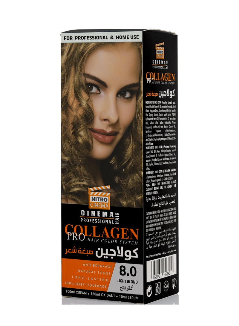 NITRO CINEMA Collagen Pro Hair color Light Blond 8.0 - Image 1