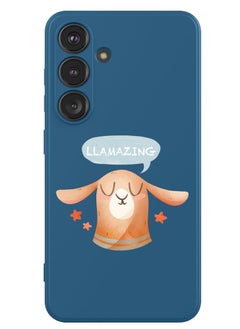 Theodor Protective Slim Fit Case Liquid Silicone Cover with Full Body Protection Anti-Scratch Shockproof Case For Samsung Galaxy S24 (Blue) - Llamazing lama  - Image 1