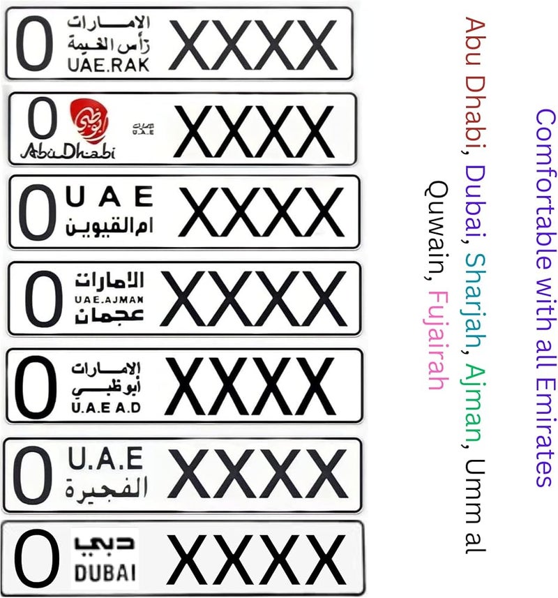 TERMEO حامل لوحات الأرقام الرياضية الفاخرة من نوع Premium Side Mini، مكون من قطعتين (لون أسود)، مناسب لجميع أحجام لوحات الأرقام في دولة الإمارات العربية المتحدة (مقاس 31x10 سم) - Image 4