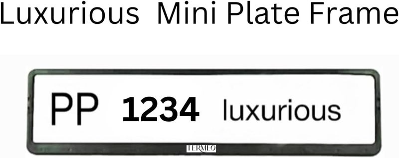 TERMEO حامل لوحات الأرقام الرياضية الفاخرة من نوع Premium Side Mini، مكون من قطعتين (لون أسود)، مناسب لجميع أحجام لوحات الأرقام في دولة الإمارات العربية المتحدة (مقاس 31x10 سم) - Image 3