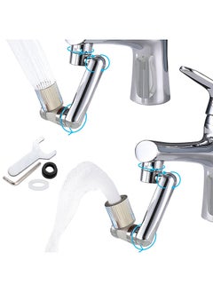 Universal Rotating Faucet Extender 2 Pack 1080 Degree Rotating Faucet Extender for Kitchen Bathroom Sink with 2 Water Outlet Modes Robotic Arm Water Nozzle Faucet Adaptor