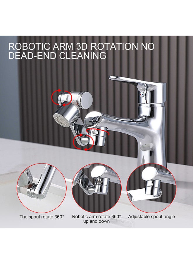 Generic - Universal Rotating Faucet Extender 2 Pack 1080 Degree Rotating Faucet Extender for Kitchen Bathroom Sink with 2 Water Outlet Modes Robotic Arm Water Nozzle Faucet Adaptor - Image 1