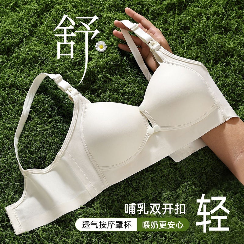 [Two-Pack] Front-Clasp Nursing Bra For Women, Postpartum Breastfeeding, Anti-Sagging, Side Breast Support, Thin Style, Front-Opening - Image 3