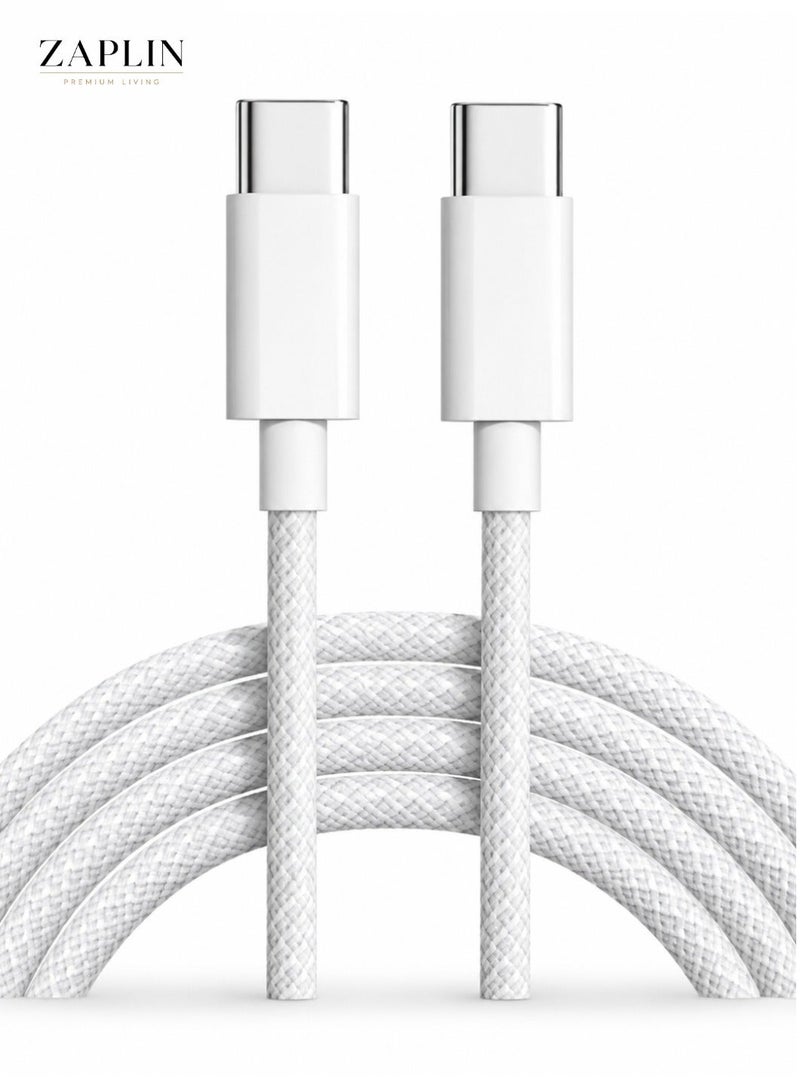 ZapLin Type C Cable 100W USB C to USB C Fast Charging Cable 1M, Nylon Braided PD Data Cord for iPhone 17/16/15 Pro Max, iPad Pro/mini, MacBook M4/M3/M2, Samsung S25/S24 Ultra, Huawei, Xiaomi, Dell Laptop - Black - Image 1