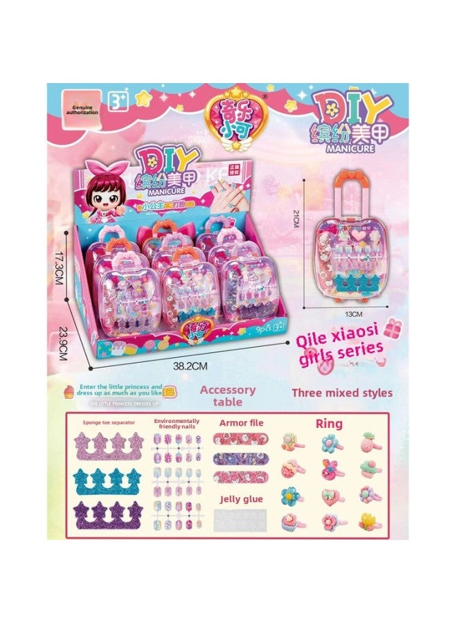Children's Girls Cream Gel Handmade DIY Jewelry Bag Simulation Headwear Home Dress Toy Award-Color:HY6626 Beaded DIY Pendant Luggage Case [take 9 To Send Display Box]] - Image 4