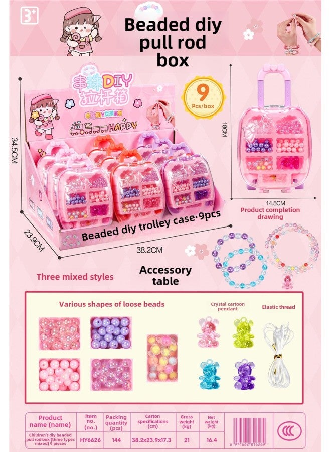 Children's Girls Cream Gel Handmade DIY Jewelry Bag Simulation Headwear Home Dress Toy Award-Color:HY6626 Beaded DIY Pendant Luggage Case [take 9 To Send Display Box]] - Image 1