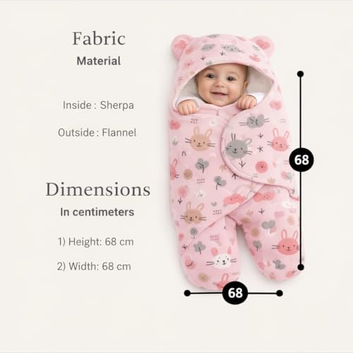 First Kick Baby Blanket Newborn Gift Pack of Swaddle Wrapper, 0-9 Months, Length 68 cm x Width 68 cm - Image 3