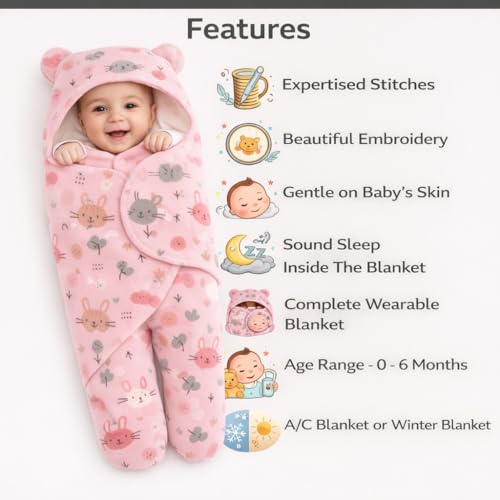 First Kick Baby Blanket Newborn Gift Pack of Swaddle Wrapper, 0-9 Months, Length 68 cm x Width 68 cm - Image 2