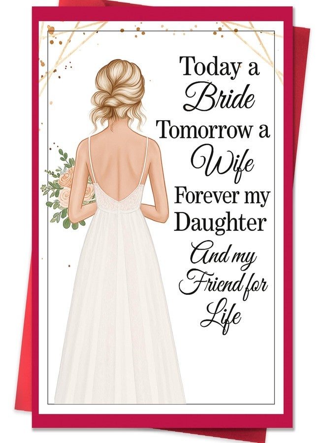 Smithtuy Wedding Card for Daughter,Heartfelt Wedding Day Card Gifts for Daughter from Mom Dad Parents - Image 1