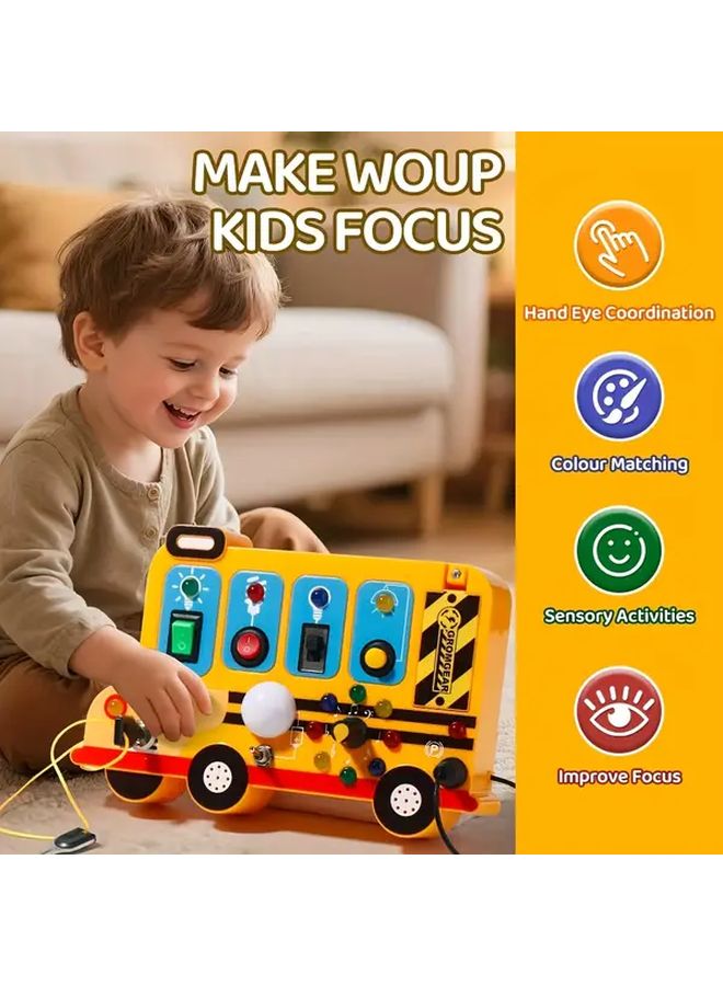 School Bus Bustle Edition Interactive Dinosaur With Light Switch Learning Sounds Songs Phrases Cognitive Development Activity - Image 2
