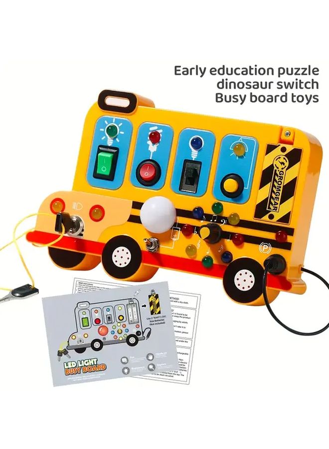 School Bus Bustle Edition Interactive Dinosaur With Light Switch Learning Sounds Songs Phrases Cognitive Development Activity - Image 4