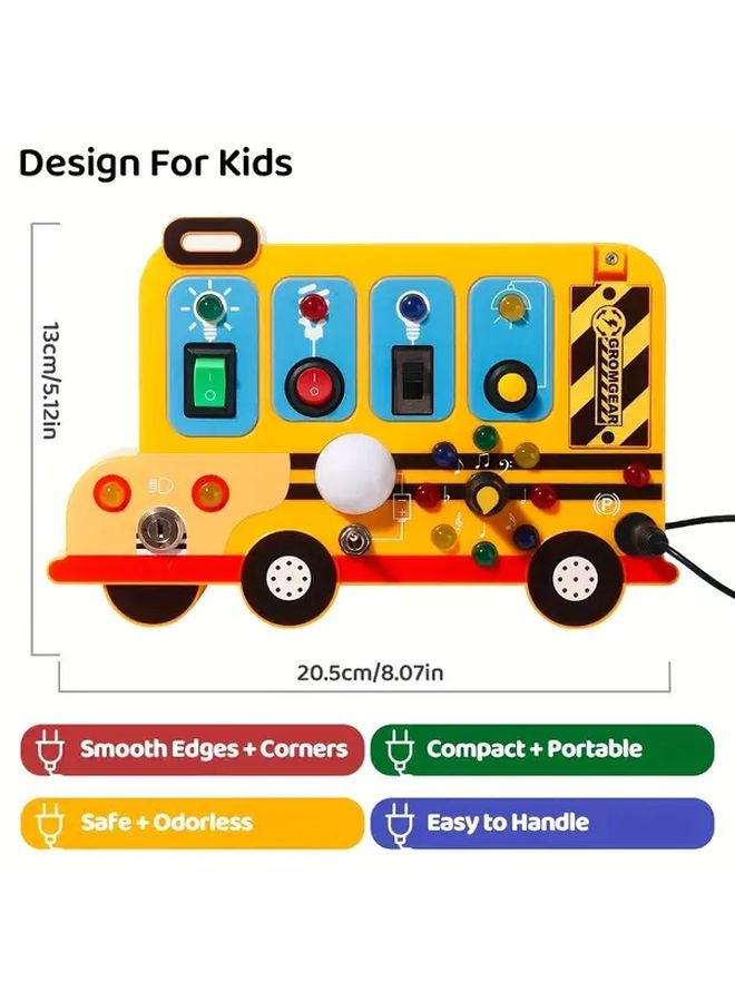 School Bus Bustle Edition Interactive Dinosaur With Light Switch Learning Sounds Songs Phrases Cognitive Development Activity - Image 3