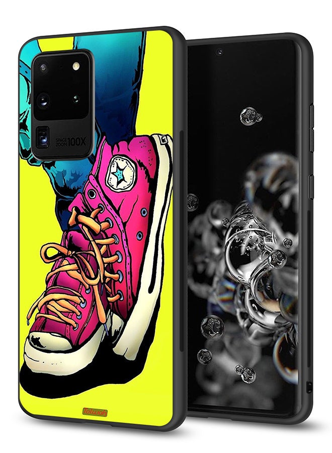 Tolwak Samsung Galaxy S20 Ultra Protective Case Cover Canva Shoes Art - Image 1