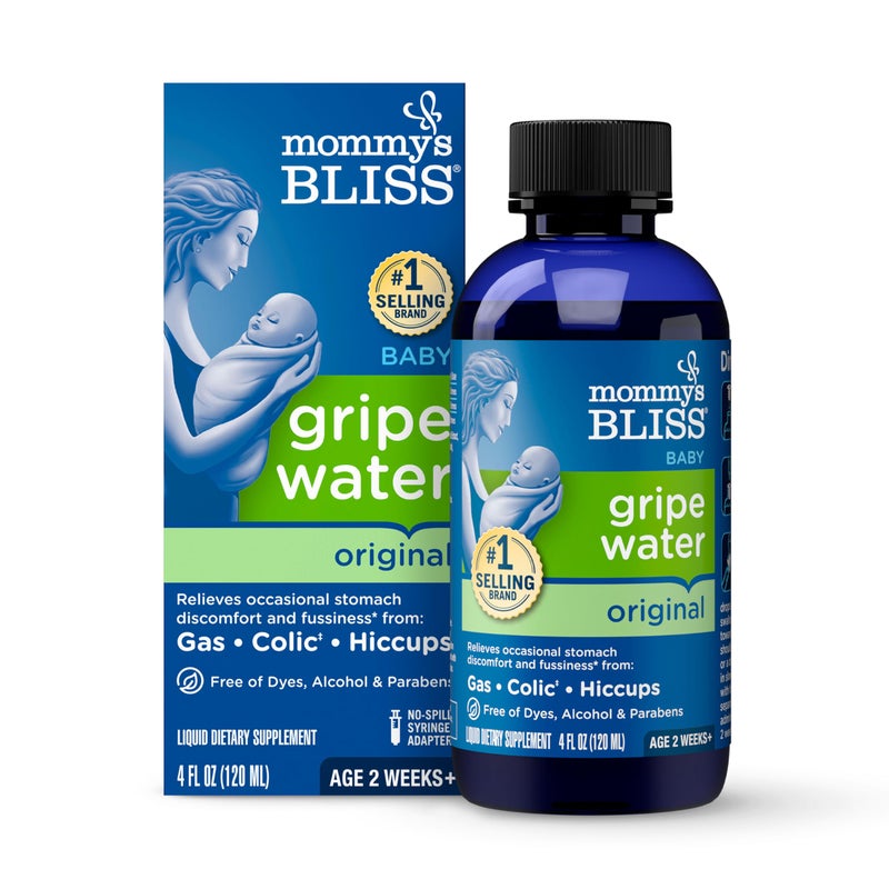 ماما بليس Gripe Water Original, Infant Gas  Colic Relief, Gentle  Safe, 2 Weeks+, 4 Fl Oz (Pack of 1) - Image 1
