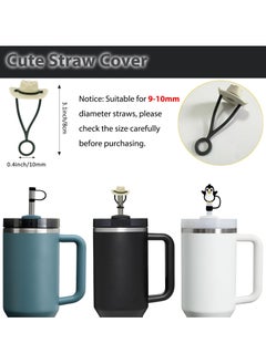 RTYY Stanley Cup Accessories Set Including 6 Pcs Silicone Spill Proof Stopper, 2 Pcs Straw Cover Cap for 9-10 mm Straws, 1 Pcs Silicone Boot for Stanley Cup Stanley 40oz & 30oz Tumbler (BLACK)  - Image 2