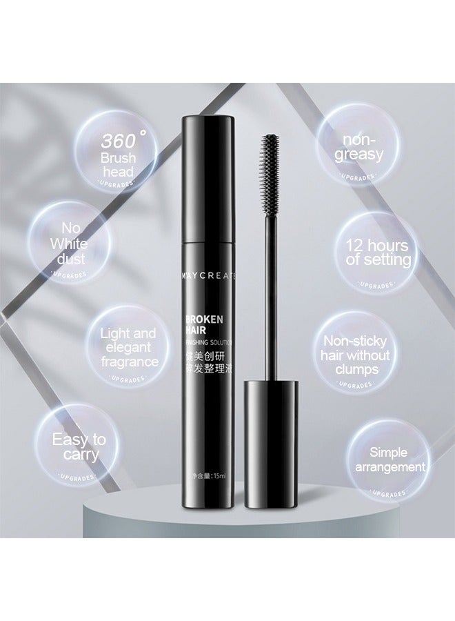 maycreate Broken Hair Finshing Solution，Hair Finishing Stick, Hair Mascara For Flyaway Tamer, Fly Away Hair Tamer Stick For Enhance Gloss Of Hair, Anti Frizz Broken Hair Baby Hair Flash Moment Flyaway Stick, Non-Greasy 15ml - Image 4