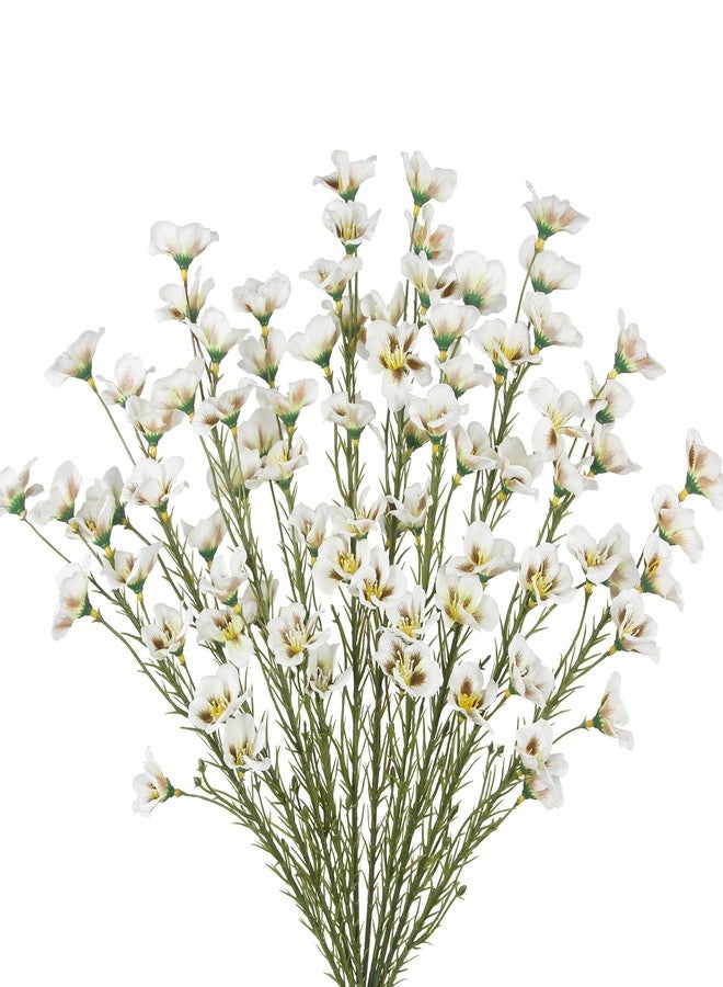 CITYES 10 Pcs Artificial Wildflowers White Fake Flower Stems 21" Silk Spring Flowers Forsythia Faux Wildflowers Floral Stems for Flower Arrangements Home Decor Indoor Outdoor Wedding Centerpieces - Image 1