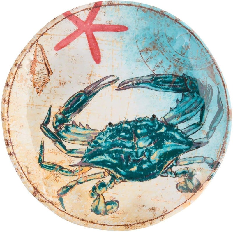 UP UPware Sea Turtle Melamine Round Dessert Plates Small Serving Plates for Appetizer Snacks and Side Dishes Multicolor 6 Inch Set of 4 - Image 3