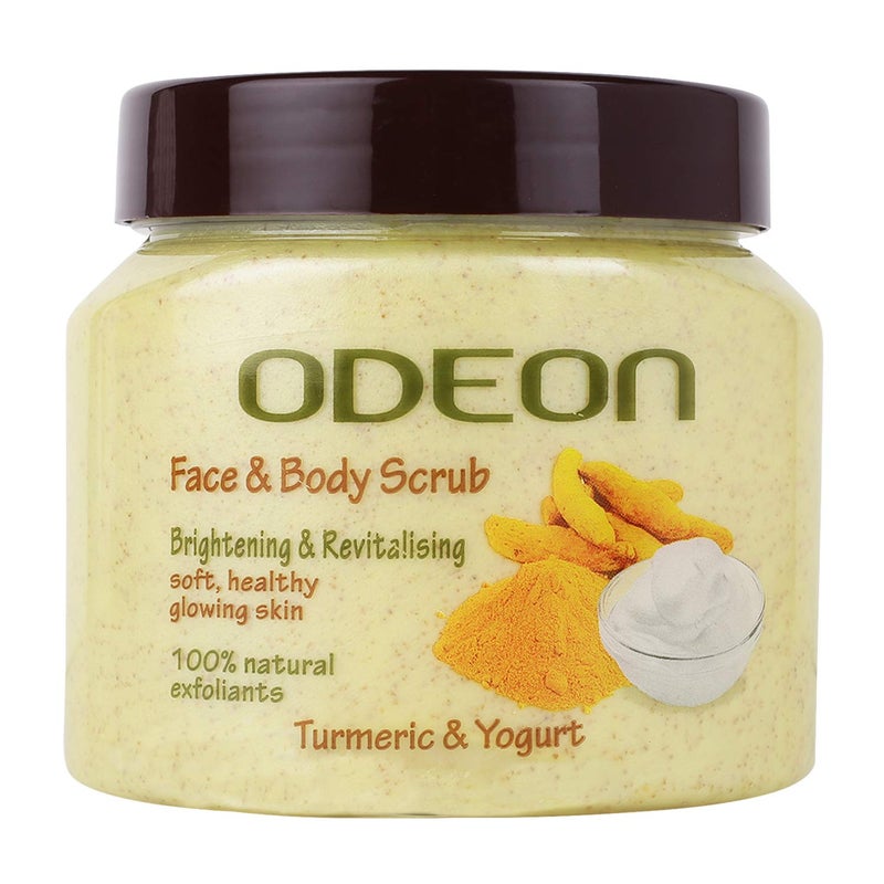 ODEON Turmeric Yogurt Body Scrub 300ml Face Scrub for Acne Prone Skin Gentle Exfoliating Scrub Reduce Dark Spots Face Scrub for Natural Skin Brightness Revitalization - Image 1