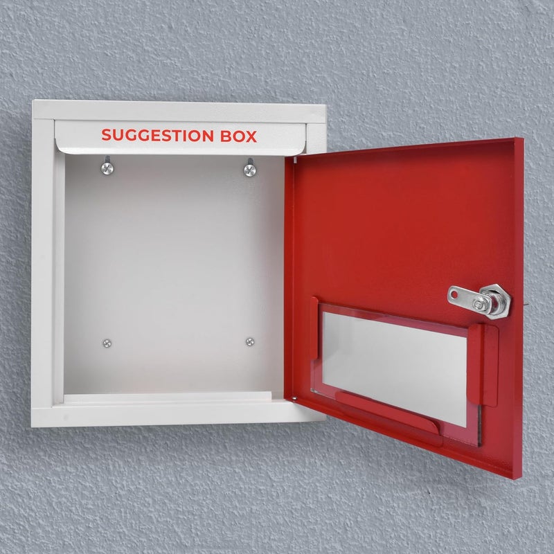PLANET All in 1 Multipurpose Letter Box/Suggestion Box/Complaint Box/Donation Box with Lock Tabletop or Wall Mount – Pack of 1 (Red & Ivory) - Image 4