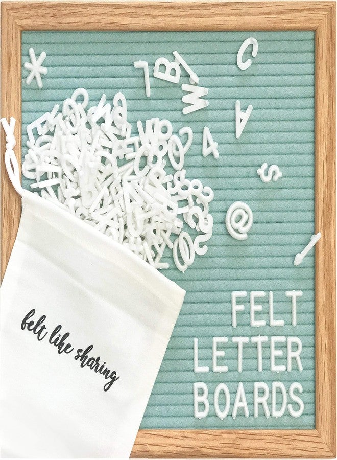 Felt Like Sharing Felt Letter Board, 10x10in Changeable Letter Board with Letters White 300 Piece - Felt Message Board, Oak Frame Wooden Letter Board for Baby Announcements, Milestones, Office Decor & More (Seafoam Green) - Image 1