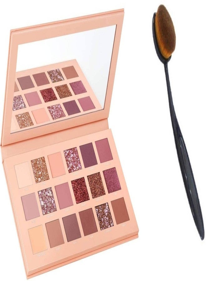 Ovking Rose Gold Remastered 18 Multicolor Eye shadow with & Foundation oval shap Brush