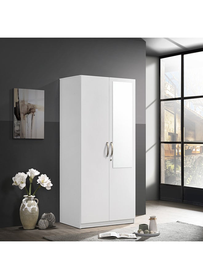 Home Box Kulltorp Plus 2-Door Wardrobe With Mirror 52 x 182 x 80 cm 