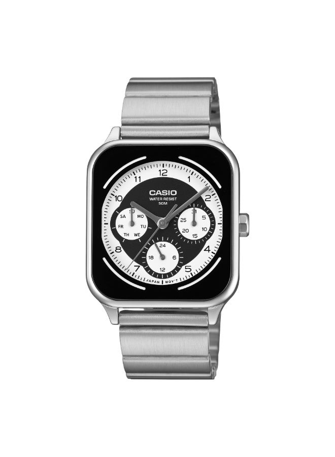 CASIO ساعة يد للرجال من الفولاذ المقاوم للصدأ MTP-M307D-1BV بتصميم تناظري قياسي