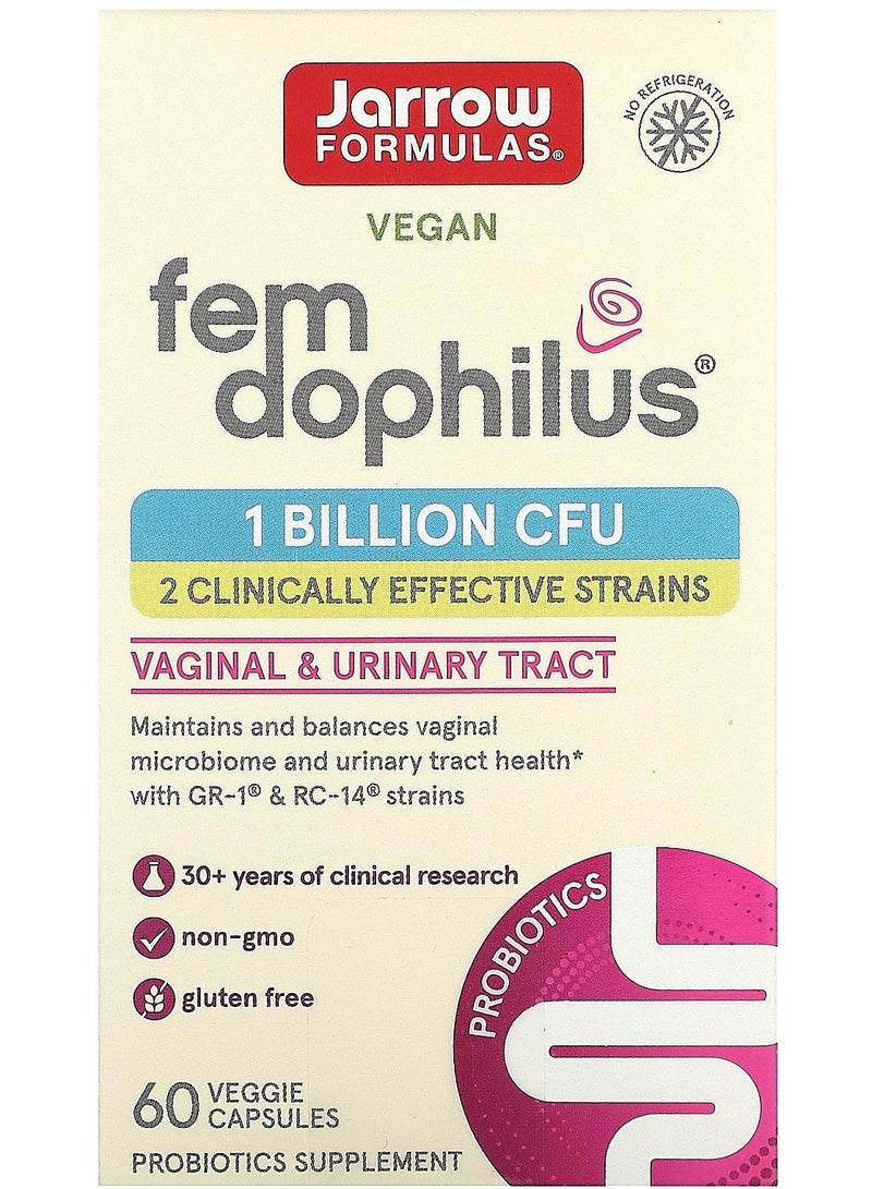 jarrow formulas Vegan Fem Dophilus, 1 Billion CFU, 60 Veggie Capsules