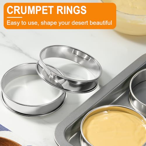 ARRITZ 4inch English Muffin Rings, 6pcs Double Rolled Stainless Steel Crumpet Tart Rings for Baking - Image 3