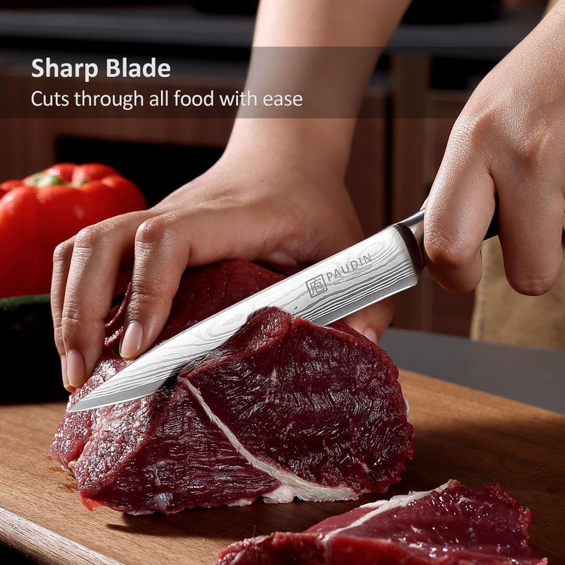 Paudin Utility Knife  5 Inch Chef Knife  Ultra Sharp High Carbon Stainless Steel  Multipurpose Paring Knife For Fruit And Vegetable Cutting With Wooden Handle  Premium Gift Box - Image 4
