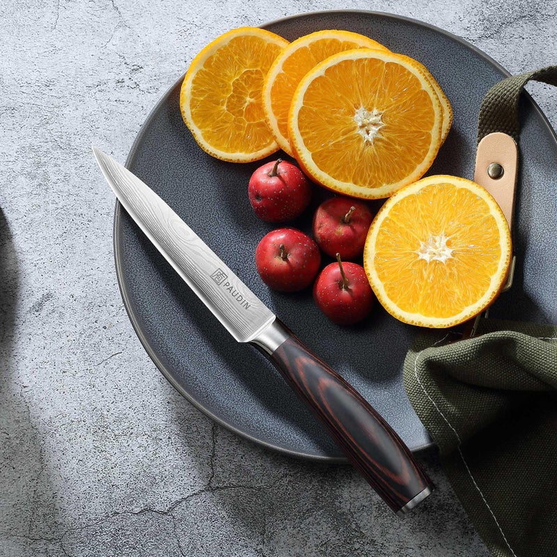 Paudin Utility Knife  5 Inch Chef Knife  Ultra Sharp High Carbon Stainless Steel  Multipurpose Paring Knife For Fruit And Vegetable Cutting With Wooden Handle  Premium Gift Box - Image 5